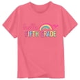 thumbnail image 4 of Curuila Toddler Kids Girls T Shirts Short Sleeve Letter Print Crew Neck Tops For Girls Loose Fit Casual Back To School Clothes Size 6-7 Years, 4 of 4