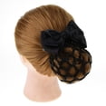 thumbnail image 3 of 3xWomen's Bun Cover Net Srood Bowknot Decor Barrette Hair Net Jewelry 6 piezas, 3 of 8