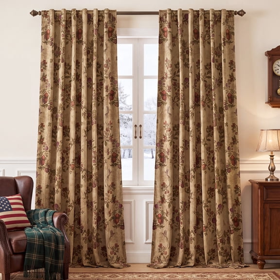NICETOWN Blackout Velvet Curtains for Living Room, Soft luxury Floral Velvet Curtains Thermal Insulated Room Darkening Drapes for Bedroom Back Tab Velvet Drapes, Weathered Taupe, 50"x96", 2 Panels