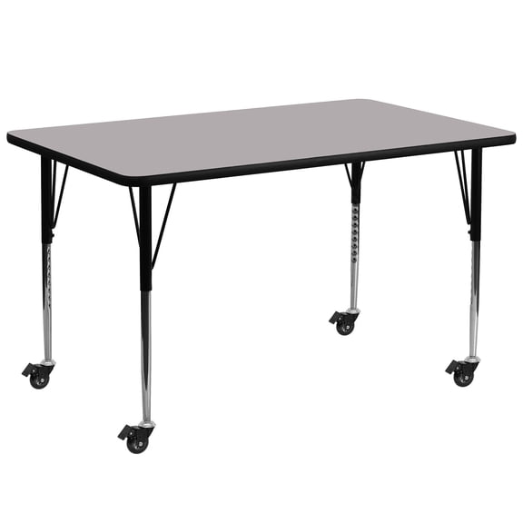 Bowery Hill 31" x 30" x 72" Mobile Activity Table in Gray
