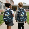 thumbnail image 4 of DISNIMO Shark Print Boys Backpack 17 Inch School Backpack for Kids 8-14 Lightweight Bookbag with Front Zipper Pocket Large Capacity Daypack for Students Travel Daypack, 4 of 7