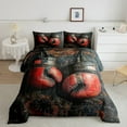 thumbnail image 2 of Manfei Retro Boxing Gloves Bedding Twin Comforter Set,Sports Game Down Comforter,Gym Fitness Workout Equipment Bedding Sets Twin with Comforter,Breathable Room Decorative Reversible,2 Pieces, 2 of 7