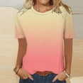 thumbnail image 2 of T Shirts For Women Womens Tops Short Sleeve Gradient Color Fashion Round Neck Casual T Shirt, 2 of 5