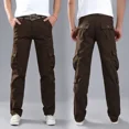 thumbnail image 2 of Pantalones rectos para hombre, pantalones cargo para hombre, holgados, casuales, estéticos, nuevos, de calle, sueltos, emo, Y2k, vintage, de diseñador, de alta calidad, baratos, 2 of 5