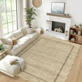 thumbnail image 2 of Hasoo Washable 9' x 12' Area Rug for Living Room Modern Indoor Scalloped Carpet Non-shedding, Tan, 2 of 6