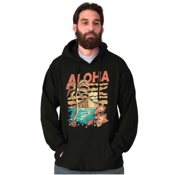 Vintage Aloha Hawaii Beach Flower Hoodie Sweatshirt Women Men Brisco Brands S
