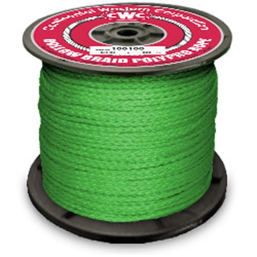 CWC Hollow Braid Polypropylene Rope 3/16" x 660 ft., Green