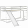 thumbnail image 3 of Bellemave Twin Size Bunk Bed with Slide Twin over Twin Bunk Bed with Convertible Slide and Ladder Low Bunk Bed Wood Junior Floor Bunk Bed Frame 2 Bunk Bed, White, 3 of 10