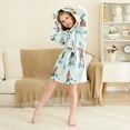 thumbnail image 3 of FORMRS Niños Bathrobe Unisex Hooded Robe Soft Plush Pajamas Sleepwear, Size 2-3T, Ice Play, 3 of 7