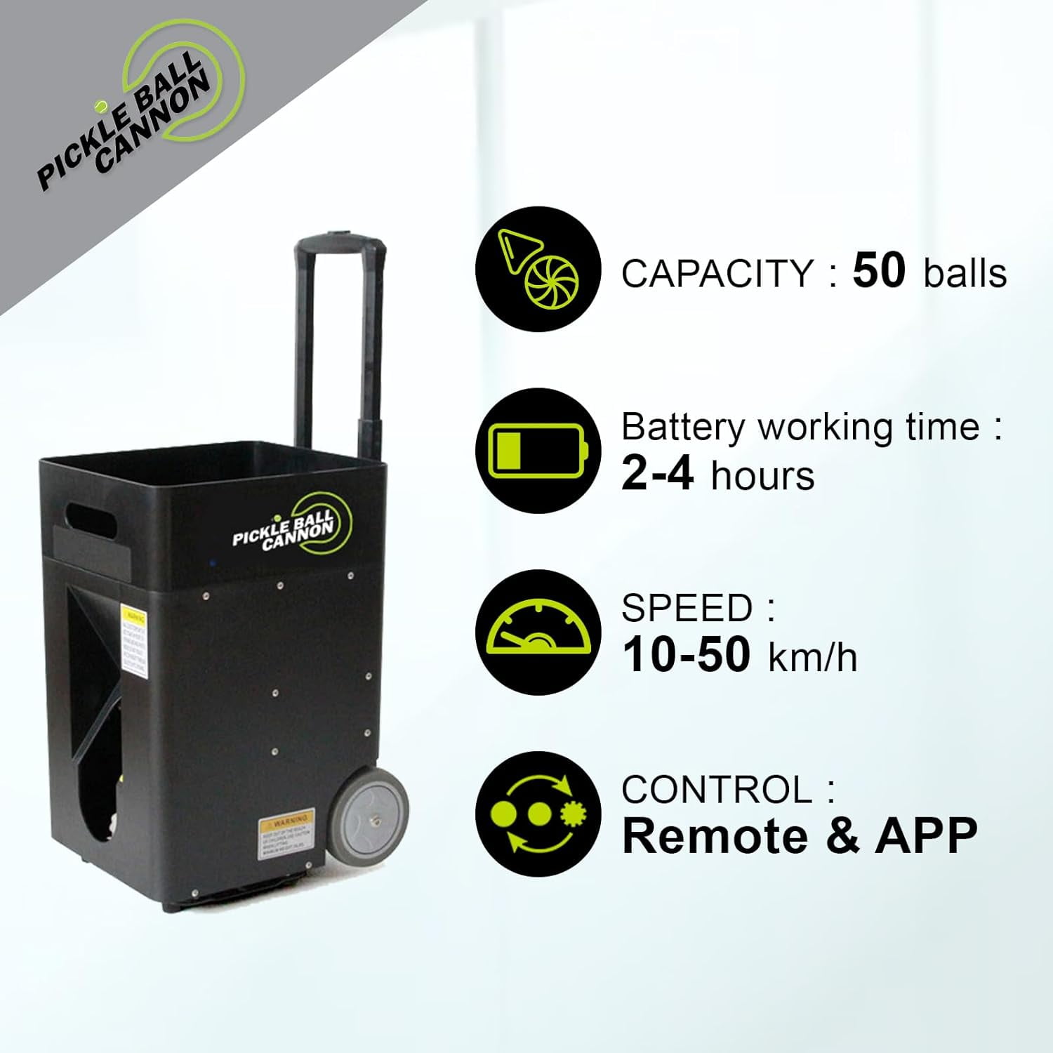 Ultimate Pickle Ball Cannon: Advanced Remote Control Padel Ball Machine - Speed, Spin, and Precision for Enhanced Training - Long Battery Life - Easy Transport - Dual Control Modes