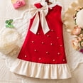 thumbnail image 6 of Fiaer Little Girl Party Dress Pearl Pageant Stylish Elegant Dresses for Wedding Birthday,Size 3-7 Years Red 7Y, 6 of 9