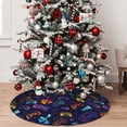 thumbnail image 5 of Lsque Games Print Christmas Tree Skirt, Tree Skirt with Ties or Velcro, Perfect for Holiday Decorations, Halloween, and New Year-48", 5 of 7