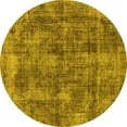 thumbnail image 1 of Ahgly Company Machine Washable Indoor Round Oriental Yellow Industrial Area Rugs, 5' Round, 1 of 4