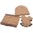 thumbnail image 4 of 3 Pieces Winter Warm Hat Scarf Glove Set Knit Thick Beanie Scarves Cap for Men, 4 of 9