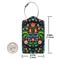 thumbnail image 4 of Disketp 1 Luggage Tag For Suitcase,Roosters And Flowers Leather Baggage Tag With Stainless Steel Loop Privacy Cover For Women Men Girls, 4 of 5