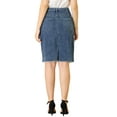thumbnail image 5 of INSPIRE CHIC Mother's Day Women's Denim Skirts Distressed High Waist Ripped Hem Washed Jean Skirts with Pockets S Dark Blue, 5 of 8