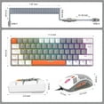 thumbnail image 3 of LexonElec T60PRO 60% Mechanical Keyboard and Mouse Combo+Coiled USB C Cable, Compact RGB LED Backlit Keyboard, Linear Red Switch, 6400 DPI Programmable RGB Mouse for PC Mac Gamer(Grey&White), 3 of 9