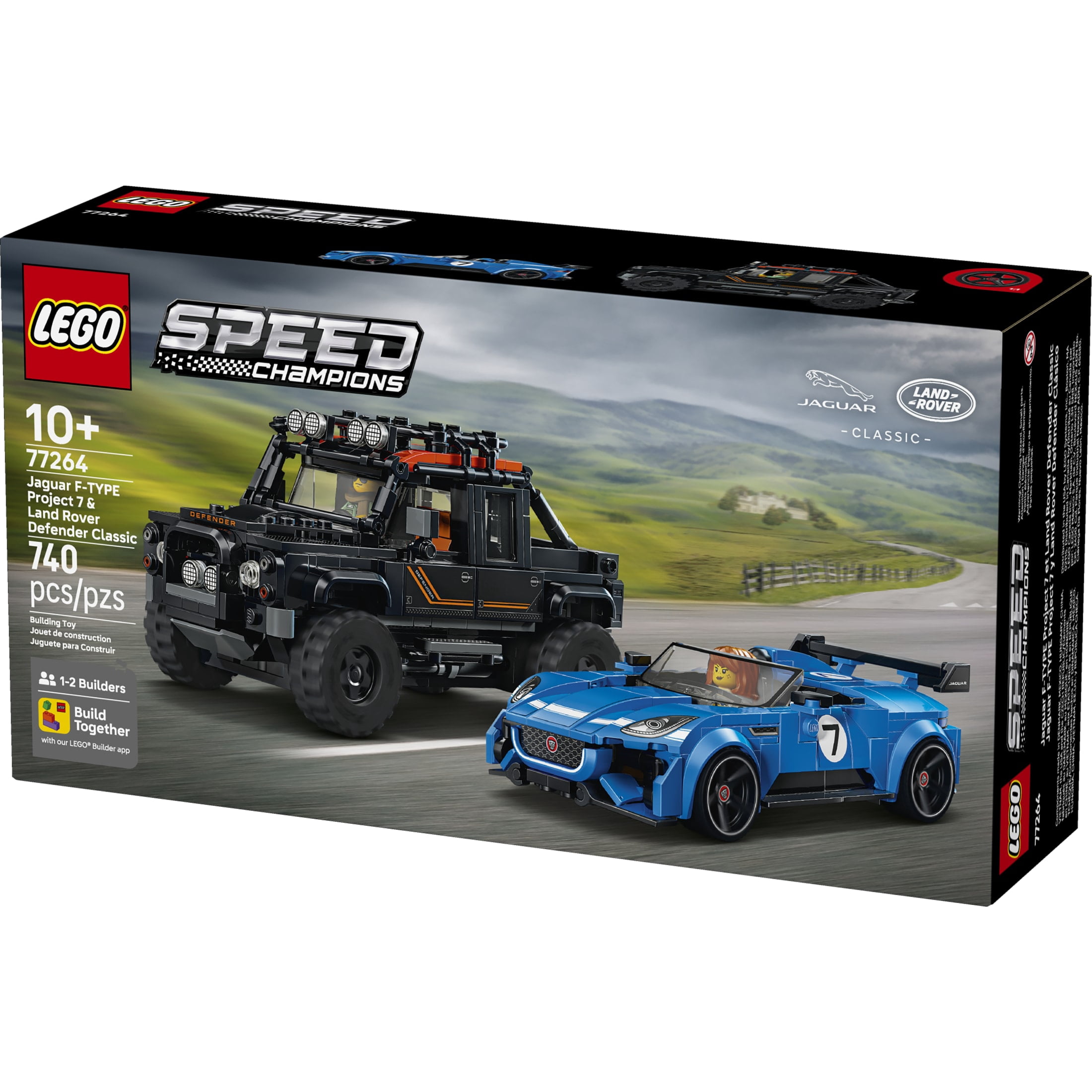 LEGO Speed Champions Jaguar Project 7 & Land Rover Defender - Building Toy for Boys & Girls, Ages 10+ - Toy Car for Kids - Detailed Features - Gift for Birthdays - 77264