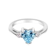thumbnail image 3 of Simulated Aquamarine Cubic Zirconia Heart Promise Ring 925 Sterling Silver Size 6, 3 of 3