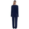 thumbnail image 3 of WBQ Two Piece Pajama Outfit For Women Pullover Square Neck Tops and Pants Loungewear Set Blue Tag M/US 8, 3 of 9