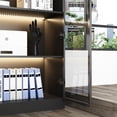 thumbnail image 6 of Oxylife 4 Tier Glass Display Cabinet with LED Lights,Black, 6 of 8