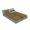 thumbnail image 2 of Ambesonne Tree Fitted Sheet & Pillow Sham Set, Old Paper Effect Vintage, Full, Olive Green, 2 of 2