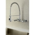 thumbnail image 2 of Gourmetier GS8281DL Concord Double-Handle Wall-Mount Pre-Rinse Bridge Kitchen Faucet, Polished Chrome, 2 of 8