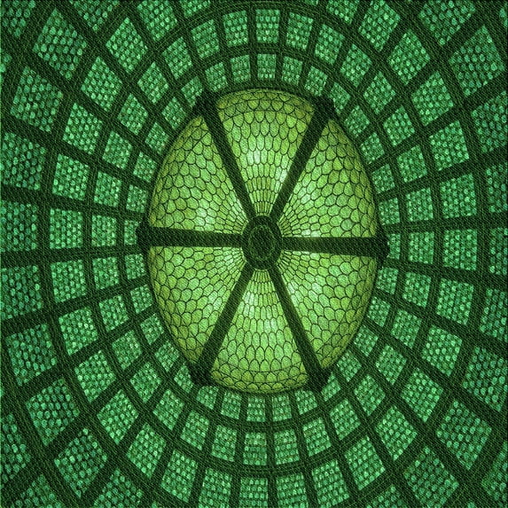 Ahgly Company Machine Washable Indoor Square Transitional Deep Emerald Green Area Rugs, 6' Square