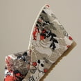 thumbnail image 4 of HAOTAGS Womens Summer Wedge Sandals Slide Sandals Fish Mouth Vintage Flower Casual Beach Shoes Red Size 7.5, 4 of 7