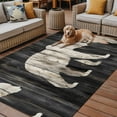 thumbnail image 2 of Fsddascl White Brown Bear Outdoor Rug for Patio/Deck/Porch, Non-Slip Large Area Rug 5 x 8 Ft, Vintage Country Rustic Wood Grain Indoor Outdoor Rugs Washable Area Rugs, Reversible Camping Rug Carpet, 2 of 5