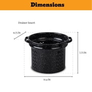 Granite Ware 3 -in-1 Stock Pot - Enameled Steel Pot Ideal for Pasta, Tamales & Canning - Speckled Black Multi Use Pot Set (8 Quarts)