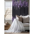 thumbnail image 4 of Sheer Curtains 72 Inches Long, Purple Lavender Semi Sheer Curtains Light Filtering Window Treatment, Spring Watercolor Wildflowers Plant Black Privacy Voile Drapes for Living Room Bedroom 52x72 Inch, 4 of 7