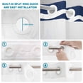 thumbnail image 4 of No Hook Shower Curtain, Navy Blue Anchor Nautical Shower Curtains for Bathroom with See Through Top Window, Navy Blue Striped Farmhouse Waterproof & Washable Bath Curtain Standard 72"x72", 4 of 9