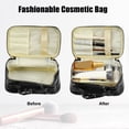 thumbnail image 3 of Unique Bargains Makeup Bag Marble Cosmetic Travel Bag Make Up Brush Organizer Bag Storage for Women Black 8"x5"x4", 3 of 7