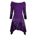 thumbnail image 3 of CEHVOM Femmes Halloween Tree Print Col Convertible Asymétrique Manteaux en Tricot Tops, 3 of 6