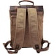 thumbnail image 3 of Updated Double Zipper Version Unisex Vintage Canvas Genuine Leather Travel School Bag 15.6 Laptop Backpack Rucksack Daypack Casual Daypacks (Brown-1), 3 of 4