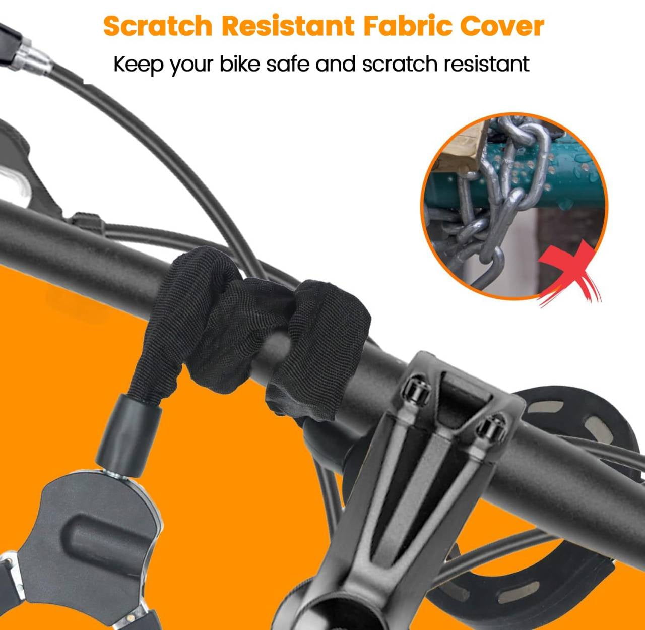 Enroslu Scooter Chain Lock, Bike Lock, Electric Scooter Lock, Security Anti-Theft Bike Lock, Chain Lock and Bag for Electric Scooter, Motorcycle, Bicycle