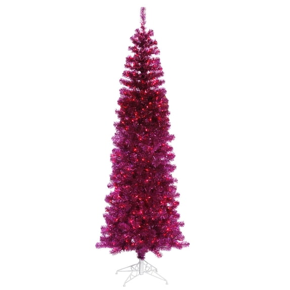 Vickerman 18676 - 10' x 46" Fuchsia Pencil 650 Purple Miniature Lights Christmas Tree (B103086)