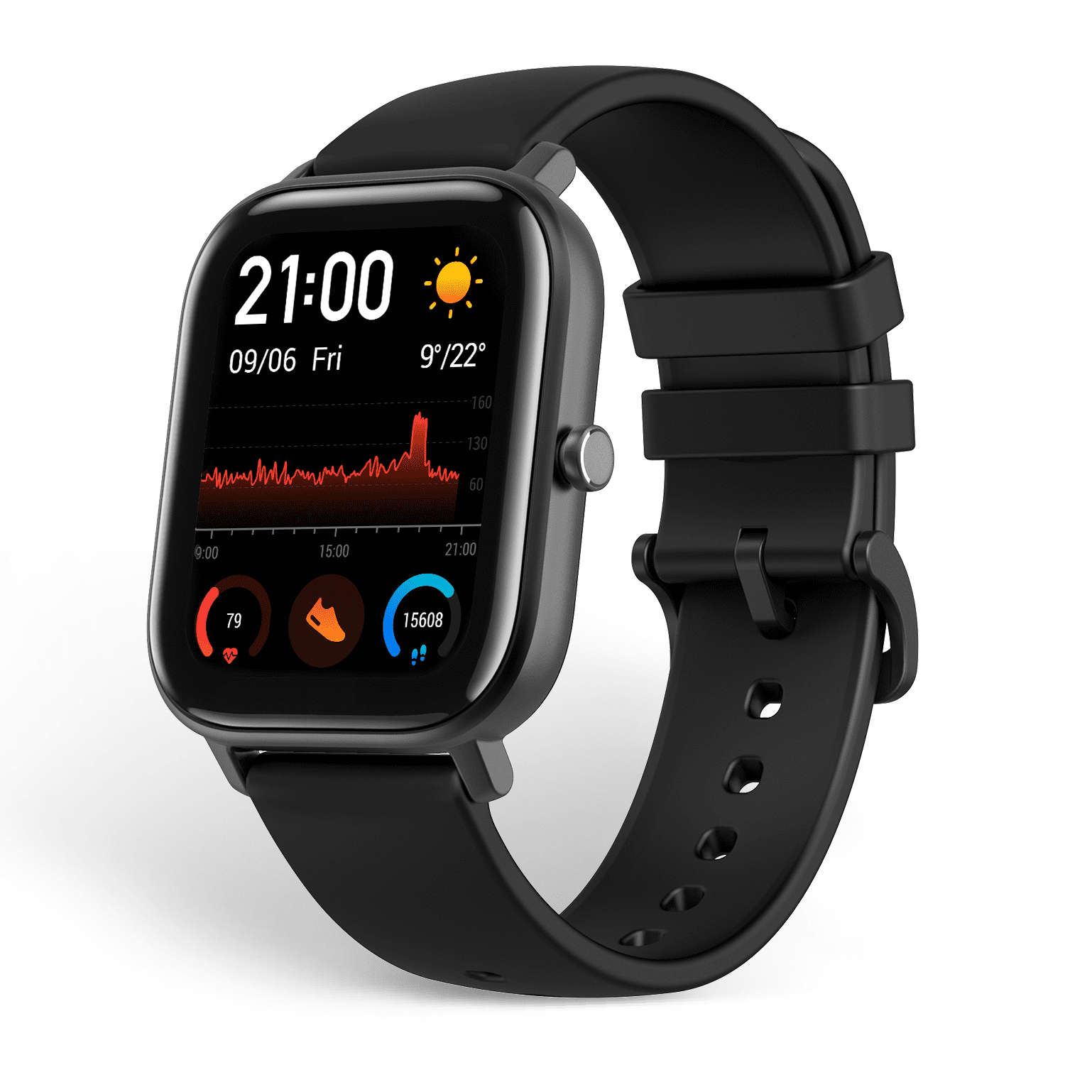 Amazfit GTS Fitness Smartwatch with Heart Rate Monitor, 14-Day Battery Life, Music Control, 1.65" Display, Sleep and Swim Tracking, GPS, Water Resistant, Smart Notifications, Obsidian Black