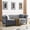 Grey + Velvet + Foam, variant on 80" Chesterfield Sofa Black Velvet for Living Room, 3 Seater Sofa Tufted Couch with Rolled Arms and Nailhead for Living Room, Bedroom, Office, Apartment, two pillows