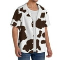 thumbnail image 4 of Cauagu Brown Cow Men's Short Sleeve Button Down Hawaiian Shirt for Men Bowling Shirts Casual Summer Beach Shirt,Small, 4 of 6