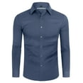 thumbnail image 6 of sogami Mens Stretch Dress Shirts Solid Casual Button Down Shirts Slim Fit, 6 of 8