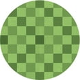 thumbnail image 1 of Ahgly Company Tapis d'Intérieur Rond Lavable en Machine Vert Lime Foncé Transitionnel, 6 Pieds Rond, 1 of 7