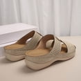 thumbnail image 4 of BYHONG Women's Summer Flat Sandals - Thick Sole Solid Color Fashion Sandals for Women, Comfortable Large Size Casual Footwear White 8.5, 4 of 8