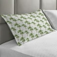thumbnail image 2 of Palm Tree Quilted Pillowcover, Watercolor Style Forest Pattern of Coconut Trees Growth Ecology, Standard King Size Accent Pillow Cover for Bedroom, 36" x 20", Green Cocoa and White, by Ambesonne, 2 of 2