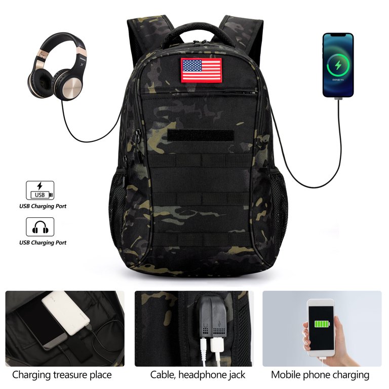 Walmart Camo Backpack, 40L Tactical Army School Bag for Teens