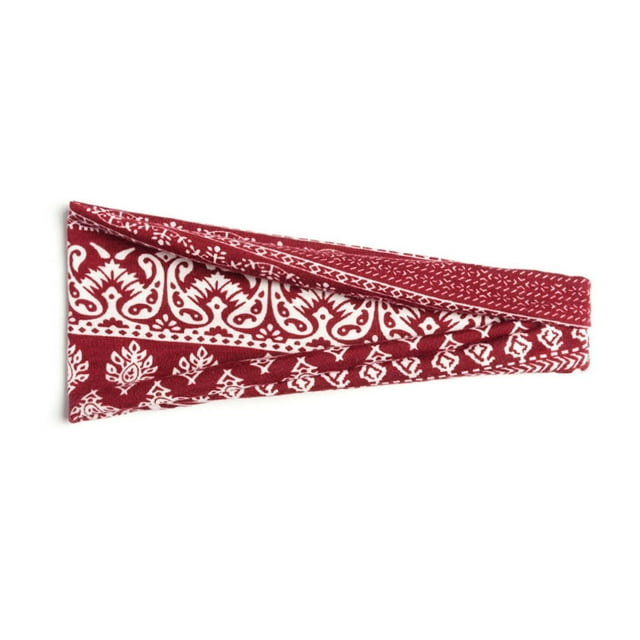 Bandeau Rouge Boho pour Femmes Mode Grand Bandeau Yoga Accessoires Cheveux