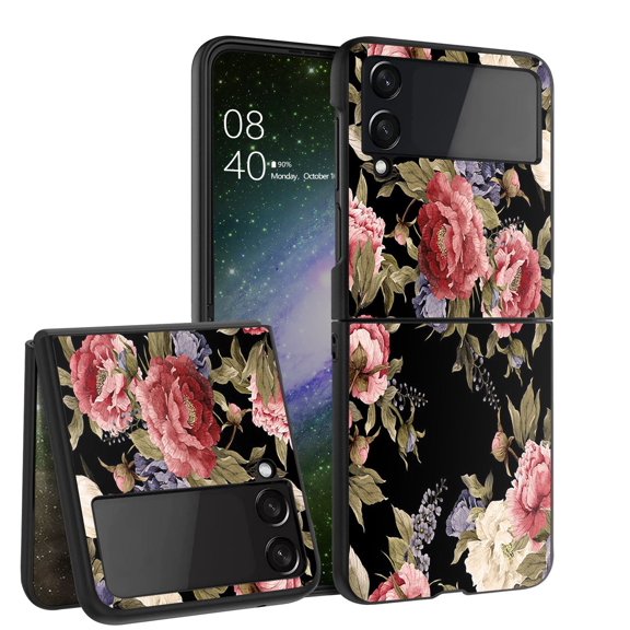 ANJ  Hard Protective Printed Case Cover Compatible with Samsung Galaxy Z Flip 4 - Alluring Flowers