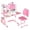 Pink #1, variant on YNCE Study Table and Chair Set for Kids,Children's Large Kid School Desk, Ergonomic Design Children's Desk,Eco Friendly Material Study Table for Kids,Child Table (Pink #6)