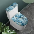 thumbnail image 2 of ZIATUBLE Marble Stripes Toilet Seat Cover Set Elongated Toilet Seat and Tank Lid Cover 2 Set with Elastic Edges Toilet Seat Lid Cover Machine Washable Toilet Tank Protector Cover, 2 of 7